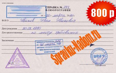 Купить медицинские справки в Москве недорого с доставкой